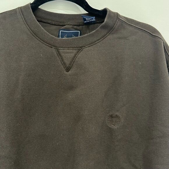 Chaps Sueded Fleece Men's Sweatshirt - Chocolate Brown, Sz. Large - Picture 3 of 4